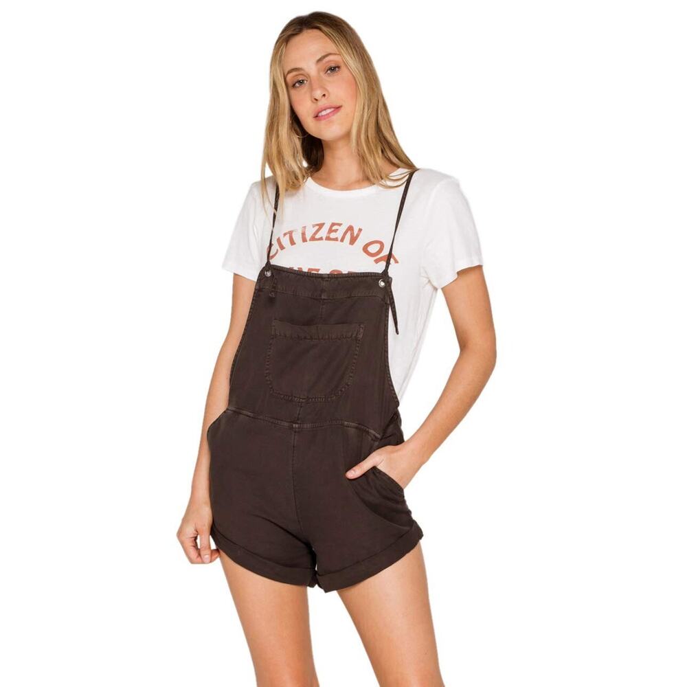 Billabong Wild Pursuit Short Overalls Off-Black Women's Small NEW